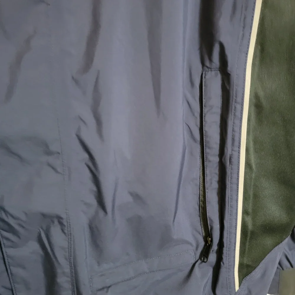 DryJoy FootJoy Blue Golf Jacket Athletic Full Zip Snap Large Water Resistant EUC